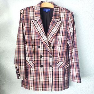 Cara Santana for Apt9 doble breasted plaid sport blazer jacket